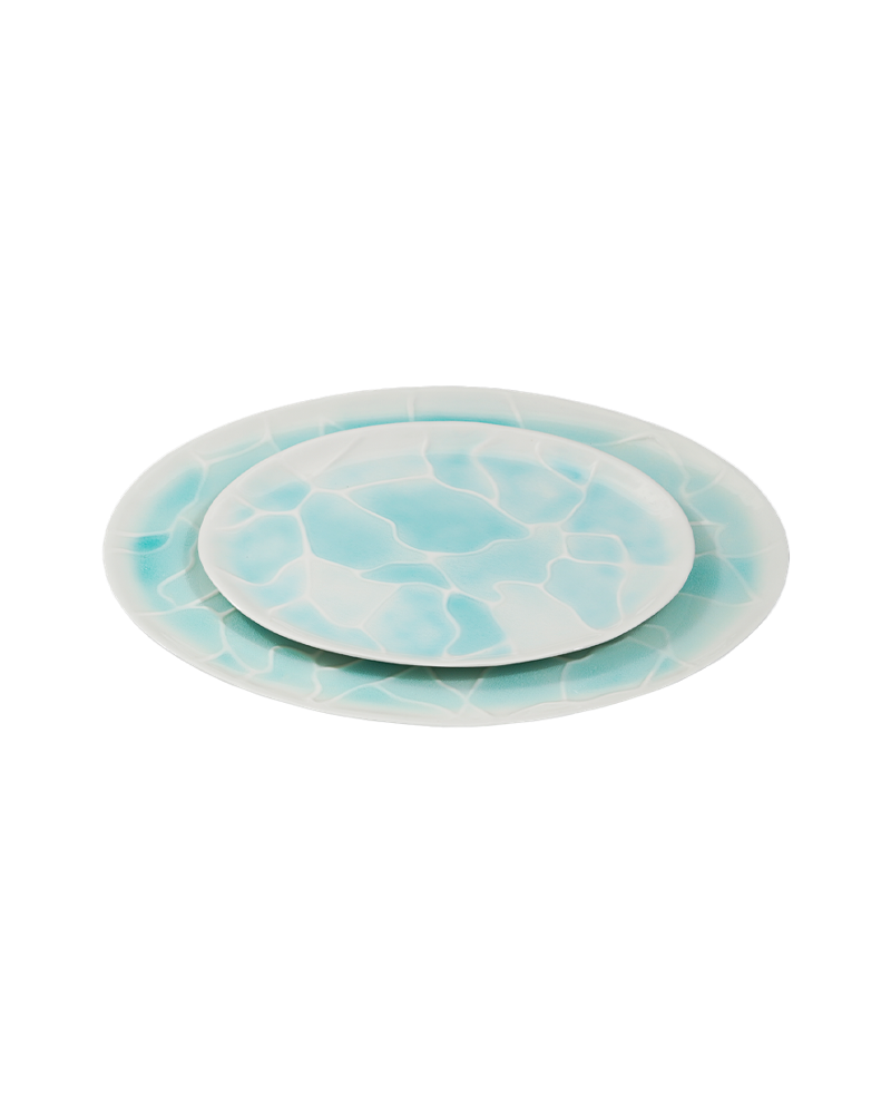 Waterish blue oval plate - 2 sizes